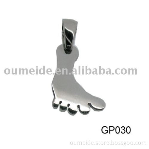 OEM/ODM Metal Factory Feet Shaped Titanium pendant